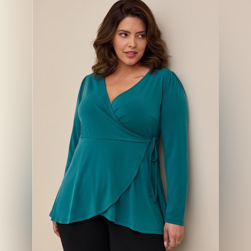 Torrid Long Sleeve Wrap Top